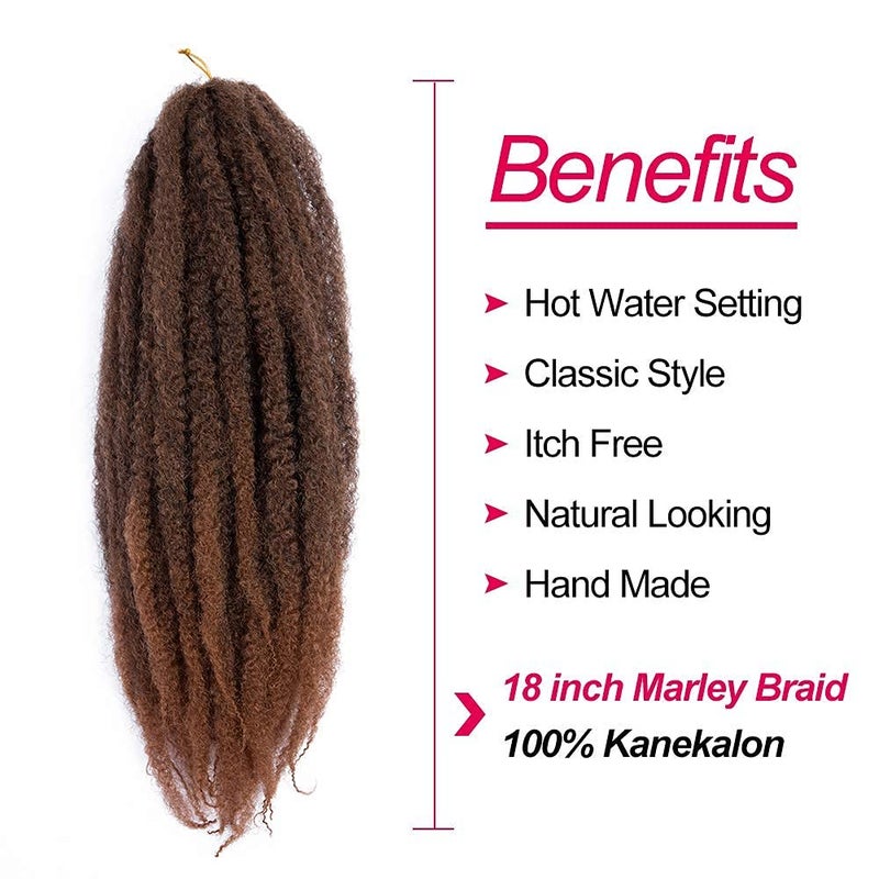 ROKTRESS Marley Twist Braiding Hair â€“ Cuban Twist Hair Extensions, Soft & Natural Marley Hair for Marley Twist StylesFor Faux Locs, Spring Twist Hair, Butterfly Locs(18"6pcs, T30#) - Image 3